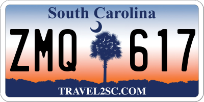 SC license plate ZMQ617