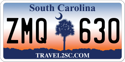 SC license plate ZMQ630