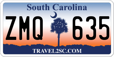 SC license plate ZMQ635