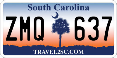 SC license plate ZMQ637