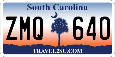 SC license plate ZMQ640