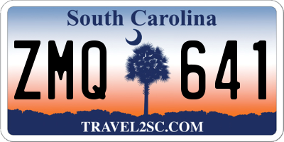 SC license plate ZMQ641