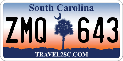 SC license plate ZMQ643