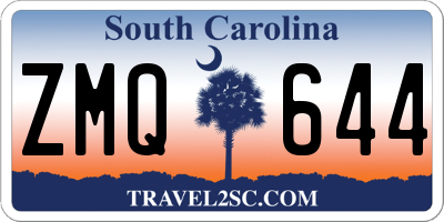 SC license plate ZMQ644