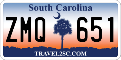 SC license plate ZMQ651