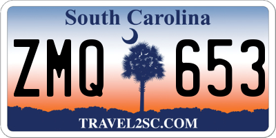 SC license plate ZMQ653