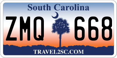 SC license plate ZMQ668