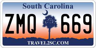 SC license plate ZMQ669