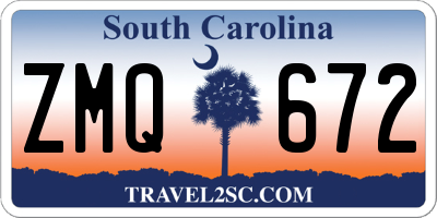 SC license plate ZMQ672