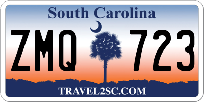 SC license plate ZMQ723