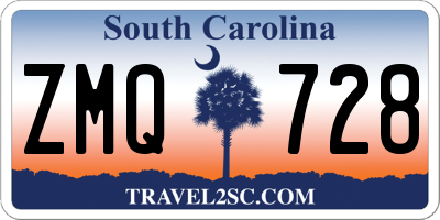 SC license plate ZMQ728
