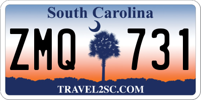 SC license plate ZMQ731