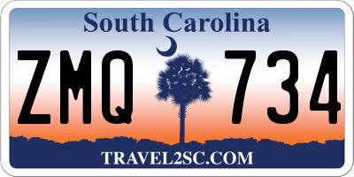 SC license plate ZMQ734