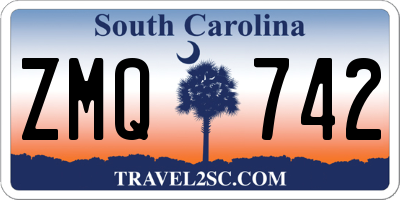 SC license plate ZMQ742