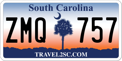 SC license plate ZMQ757