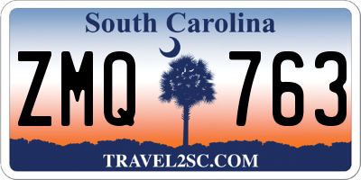 SC license plate ZMQ763