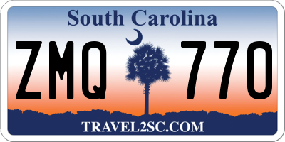 SC license plate ZMQ770