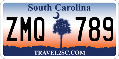 SC license plate ZMQ789