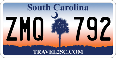 SC license plate ZMQ792