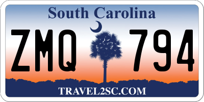 SC license plate ZMQ794