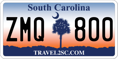 SC license plate ZMQ800