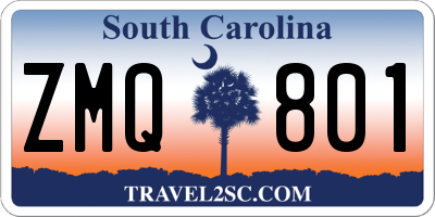 SC license plate ZMQ801