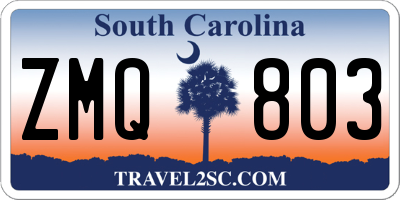 SC license plate ZMQ803