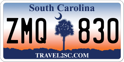 SC license plate ZMQ830
