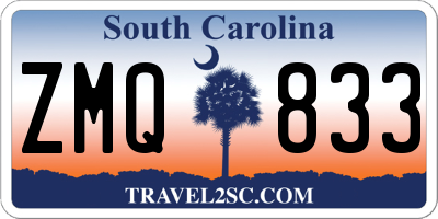 SC license plate ZMQ833