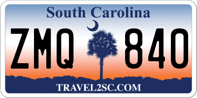SC license plate ZMQ840