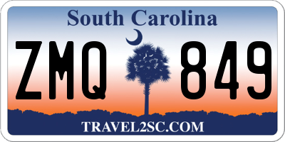 SC license plate ZMQ849