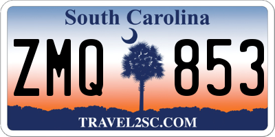 SC license plate ZMQ853