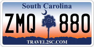 SC license plate ZMQ880