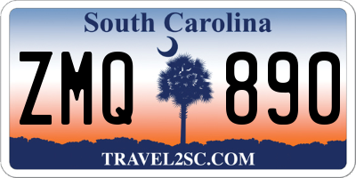 SC license plate ZMQ890
