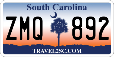 SC license plate ZMQ892