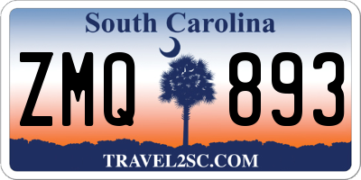 SC license plate ZMQ893