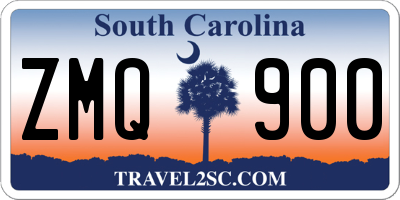 SC license plate ZMQ900