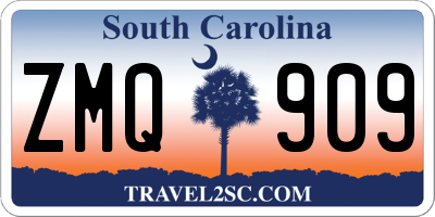 SC license plate ZMQ909