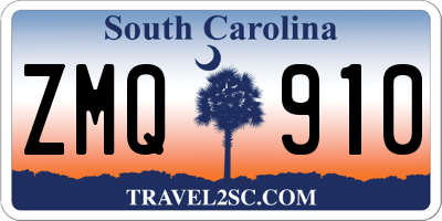 SC license plate ZMQ910