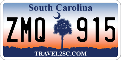 SC license plate ZMQ915