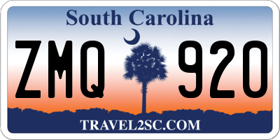 SC license plate ZMQ920