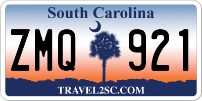 SC license plate ZMQ921