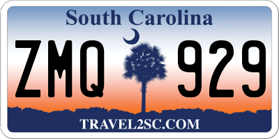 SC license plate ZMQ929