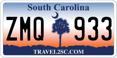 SC license plate ZMQ933