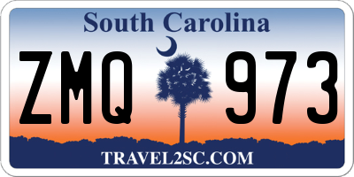 SC license plate ZMQ973