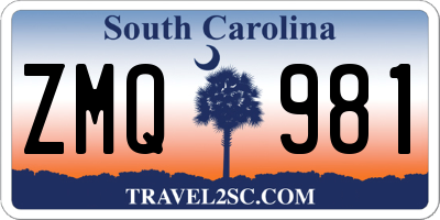 SC license plate ZMQ981