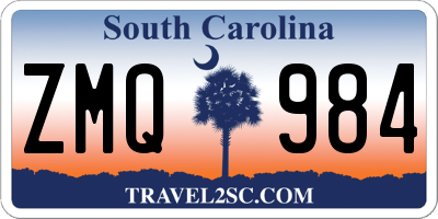 SC license plate ZMQ984