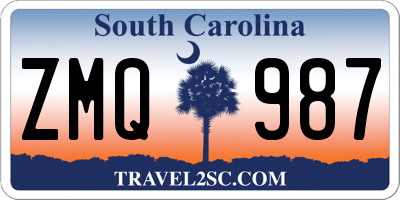 SC license plate ZMQ987