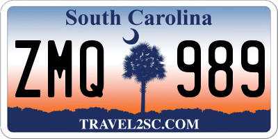 SC license plate ZMQ989