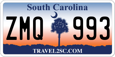SC license plate ZMQ993